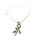 Mariana Necklace Pendant Charms Beaded Multi Color Swarovski Crystals Julia Icons Coll. - Image 2