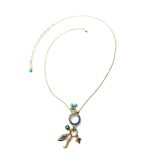 Mariana Necklace Pendant Charms Beaded Multi Color Swarovski Crystals Julia Icons Coll. - Image 3
