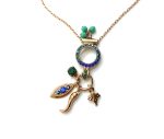 Mariana Necklace Pendant Charms Beaded Multi Color Swarovski Crystals Julia Icons Coll.