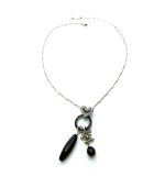 Mariana Necklace Pendant Sophisticated Jet & Clear Swarovski Crystals Sweet Summer Coll. - Image 2