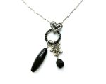 Mariana Necklace Pendant Sophisticated Jet & Clear Swarovski Crystals Sweet Summer Coll.