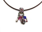 Mariana Necklace Pendant Lovely Pinks & Whites Swarovski Crystals Silk Road Coll. - Image 2