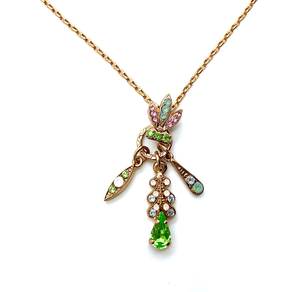N-5079-1-1028-RG (3) Mariana Necklace Pendant Alluring Pastel Color Austrian Crystals Eternity Nirvana Coll. - Image 1