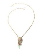 Mariana Necklace Pendant Floral Pinks & Greens Swarovski Crystals My Treasures Coll. - Image 3