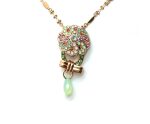 Mariana Necklace Pendant Floral Pinks & Greens Swarovski Crystals My Treasures Coll.