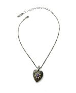 Mariana Necklace Heart Locket Pendant Beaded Austrian Crystals Holiday Lights Coll. - Image 2