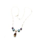 Mariana Necklace Pendant Lovely Opal, Silver Night & Topaz Swarovski Crystals Odyssey Coll. - Image 3
