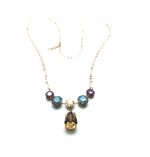 Mariana Necklace Pendant Lovely Opal, Silver Night & Topaz Swarovski Crystals Odyssey Coll.