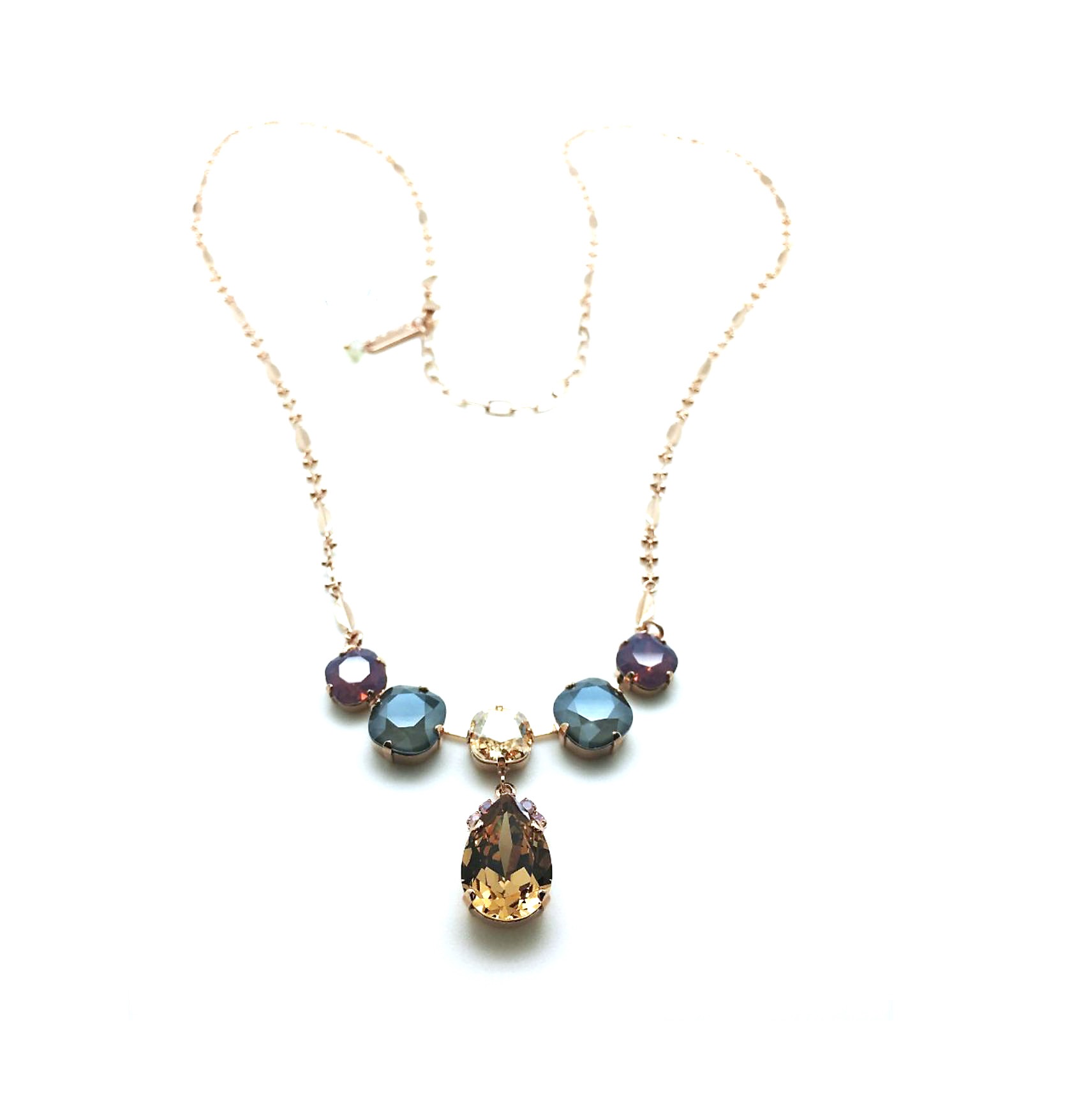 N-5326-5-1096-RG (2) Mariana Necklace Pendant Lovely Opal, Silver Night & Topaz Swarovski Crystals Odyssey Coll. - Image 1