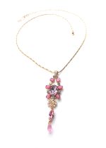 Mariana Necklace Pendant Sassy Shades of Pink Austrian Crystals Ambrosia Coll. - Image 2