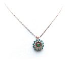 Necklace Pendant By Mariana Woman Gorgeous Zircon and Fern Green Swarovski Crystals - Image 3