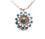 Necklace Pendant By Mariana Woman Gorgeous Zircon and Fern Green Swarovski Crystals