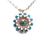 Necklace Pendant By Mariana Woman Gorgeous Zircon and Fern Green Swarovski Crystals