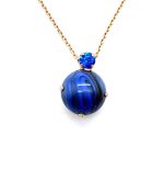 Necklace Pendant By Mariana Woman Round Blue Swarovski Crystals