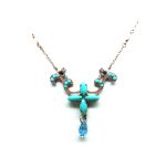 Mariana Necklace Pendant Timeless Turquoise Swarovski Crystals My Treasures Coll.