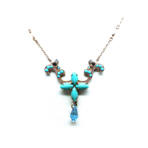 Mariana Necklace Pendant Timeless Turquoise Swarovski Crystals My Treasures Coll.