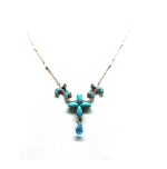 Mariana Necklace Pendant Timeless Turquoise Swarovski Crystals My Treasures Coll. - Image 2