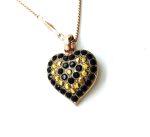 Mariana Necklace Heart Shape Beaded Jet & Aurum Swarovski Crystals My Treasures Coll.