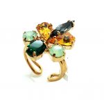 Mariana Ring Flower Shape Colorful Swarovski Crystals Selene Odyssey Coll. - Image 2