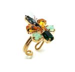 Mariana Ring Flower Shape Colorful Swarovski Crystals Selene Odyssey Coll. - Image 3