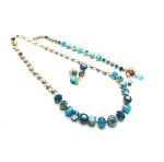 Mariana Jewelry Set Necklace, Bracelet & Ring Turquoise Mineral & Austrian Crystals Zambezi Africa Coll. - Image 2