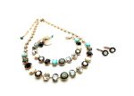 Mariana Jewelry Set Necklace, Bracelet & Earrings Turquoise, Shell & Austrian Crystals Zanzibar Africa Coll.