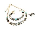 Mariana Jewelry Set Necklace, Bracelet & Earrings Turquoise, Shell & Austrian Crystals Zanzibar Africa Coll. - Image 2