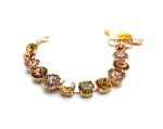 Mariana Bracelet Golden Shadow, Light Maroon, Topaz & Light Peach Austrian Crystals My Butterfly Coll.