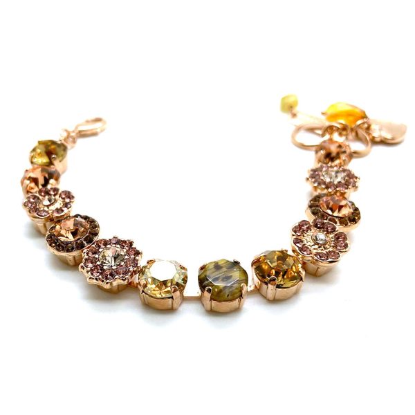 Mariana Bracelet Golden Shadow, Light Maroon, Topaz & Light Peach Austrian Crystals My Butterfly Coll.