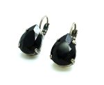 Mariana Earrings Elegant Pear Shaped Jet Black Austrian Crystals My Treasures Coll. - Image 2