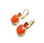 Mariana Earrings Stunning Orange Opal & Hyacinth Austrian Crystals My Treasures Coll. - Image 2