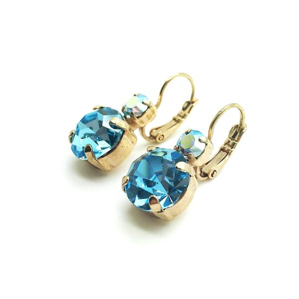 Mariana Earrings Shimmering AB & Aquamarine Swarovski Crystals My Treasures Coll.