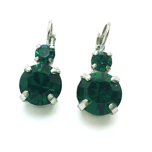 Mariana Earrings Adorable Round Emerald Austrian Crystals My Treasures Coll.
