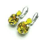 Mariana Earrings Lovely Round Yellows Austrian Crystals Palladium Plated My Treasures Coll. - Image 2