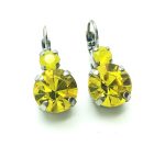 Mariana Earrings Lovely Round Yellows Austrian Crystals Palladium Plated My Treasures Coll.