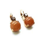 Mariana Earrings Dainty Red Aventurine Mineral & Lt Smoked Topaz Swarovski Crystals My Treasures Coll. - Image 3