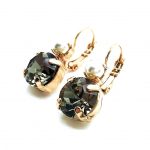 Mariana Earrings Simply Elegant Pearl Mineral & Black Diamond Austrian Crystals My Treasures Coll.
