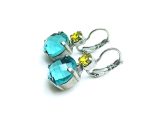 Mariana Earrings Round Faceted Lt Turquoise & Jonquil Swarovski Crystals My Treasures Coll. - Image 2