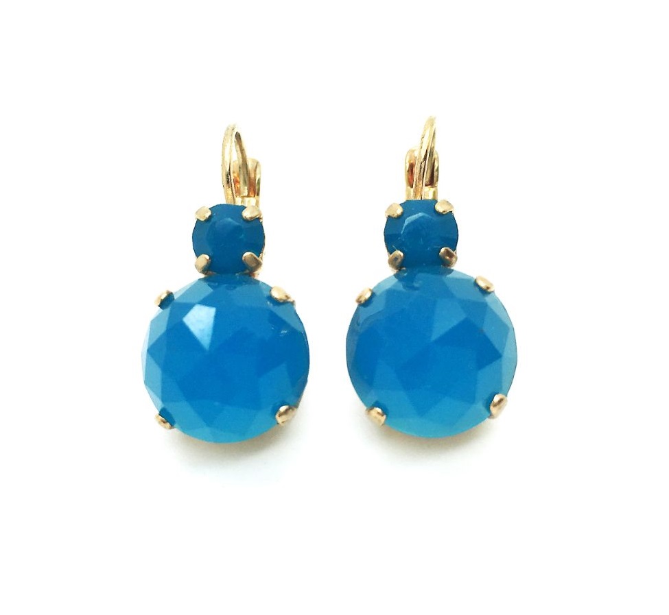 E-1037R-M65-RG6 (2) Mariana Earrings Simply Elegant Blue Quartz Mineral My Treasures Coll. - Image 1