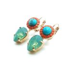 Mariana Earrings Exquisite Howlite Chinese Turquoise Mineral & Opals Austrian Crystals My Treasures Coll.