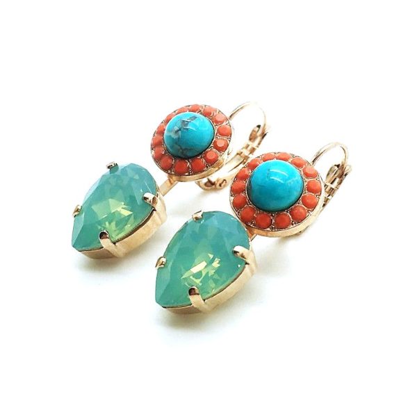 Mariana Earrings Exquisite Howlite Chinese Turquoise Mineral & Opals Austrian Crystals My Treasures Coll.