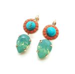 Mariana Earrings Exquisite Howlite Chinese Turquoise Mineral & Opals Austrian Crystals My Treasures Coll. - Image 3
