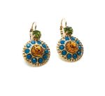 Mariana Earrings Sassy Olivine, Jonquil & Caribbean Blue Opal Austrian Crystals Songbook Coll. - Image 2