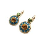 Mariana Earrings Sassy Olivine, Jonquil & Caribbean Blue Opal Austrian Crystals Songbook Coll. - Image 3