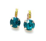 Mariana Earrings Gorgeous Blue Zircon & Yellow Opal Swarovski Crystals Masai Africa Coll. - Image 2