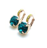 Mariana Earrings Gorgeous Blue Zircon & Yellow Opal Swarovski Crystals Masai Africa Coll.