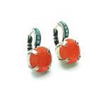 Mariana Earrings Lovely Lt Turq & Orange Swarovski Crystals Serengetti Africa Coll. - Image 3