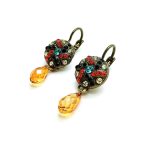 Mariana Earrings Dangling Colorful Swarovski Crystals St Barts Caribbean Life Coll. - Image 2