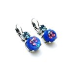 Mariana Earrings Round Floral Sapphire AB Swarovski Crystals My Treasures Coll. - Image 3