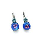 Mariana Earrings Round Floral Sapphire AB Swarovski Crystals My Treasures Coll. - Image 2